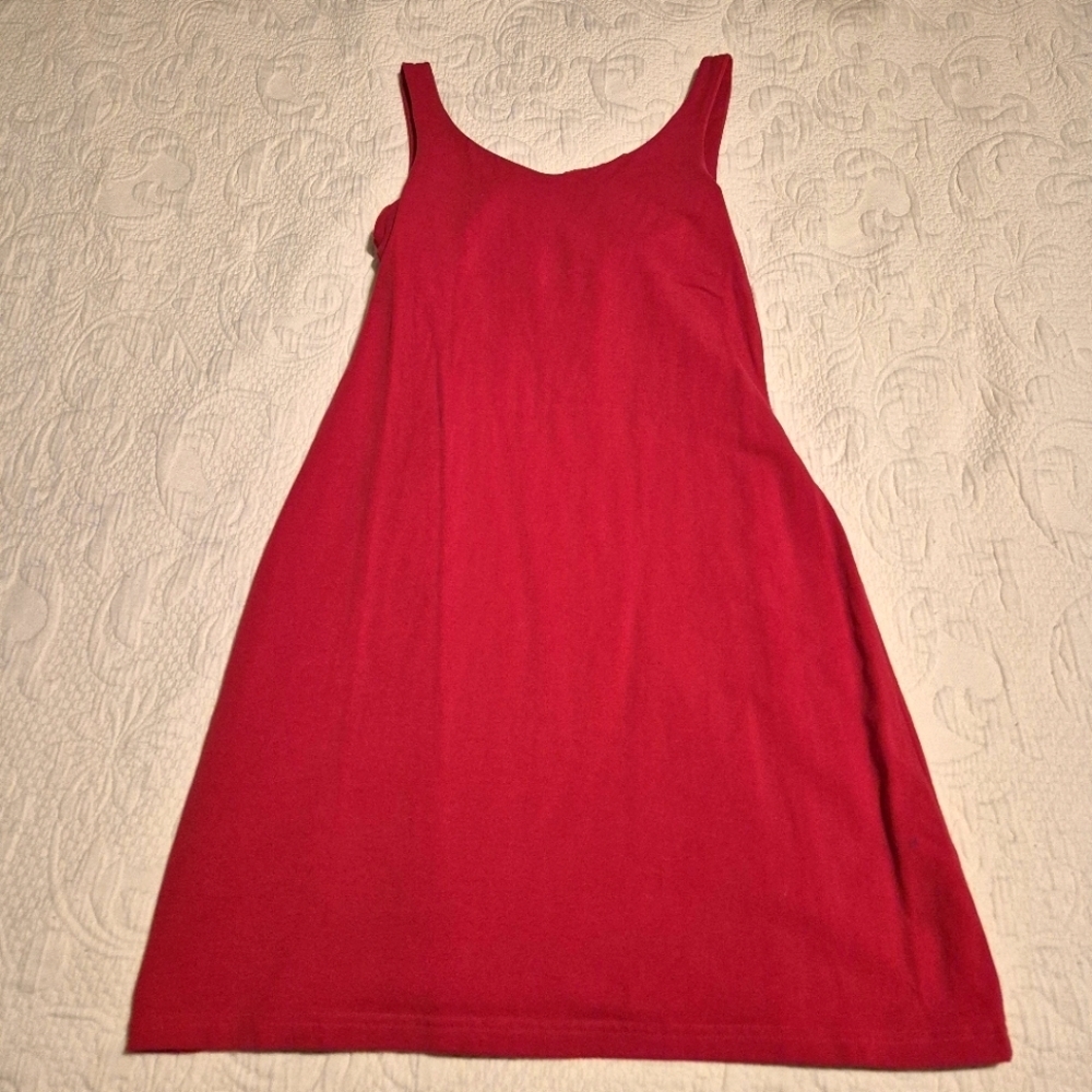 Bra Top women's size Medium red sleeveless dress, EUC or better